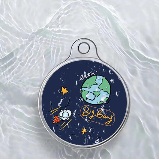 Two round space-themed stickers, one with an astronaut on the moon and another with Earth and a rocket. - Image 13
