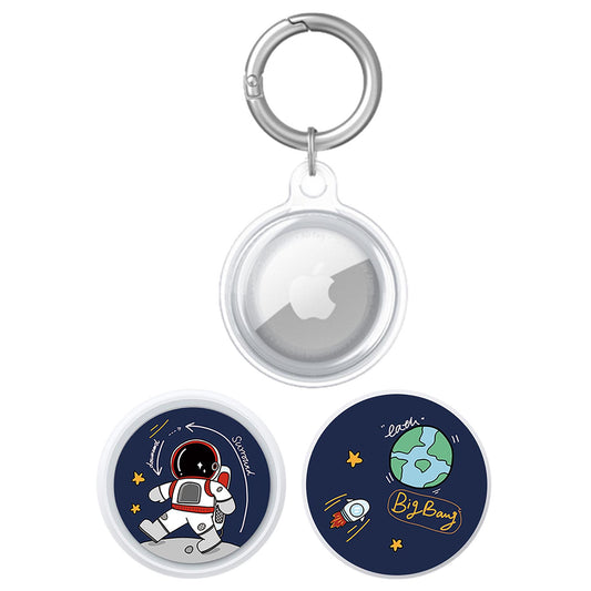 Two round space-themed stickers, one with an astronaut on the moon and another with Earth and a rocket. - Image 2