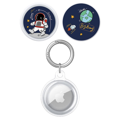 Two round space-themed stickers, one with an astronaut on the moon and another with Earth and a rocket. - Image 9