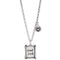 Distressed GOOD LUCK Lucky Square Necklace Love Pendant Plateado