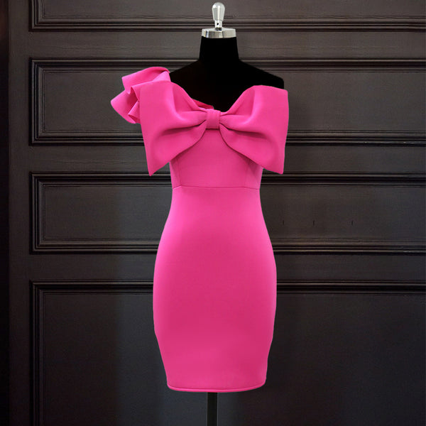 Vestido Asimétrico de Cintura Alta con Volante en un Hombro - Image 5