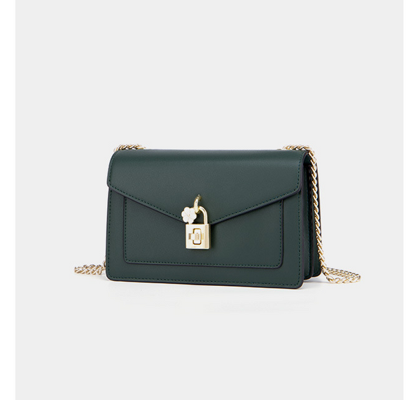 Bolso Bandolera de Piel Genuina con Cadena para Mujer