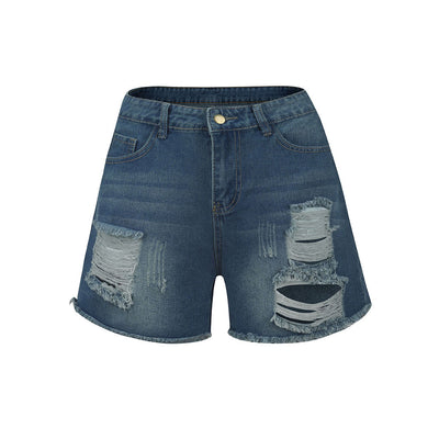 Shorts Denim Talle Alto Rotos Efecto Lavado - Image 9