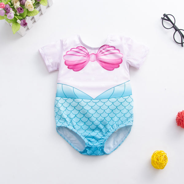 Traje de Baño Entero Estampado Escamas de Pez