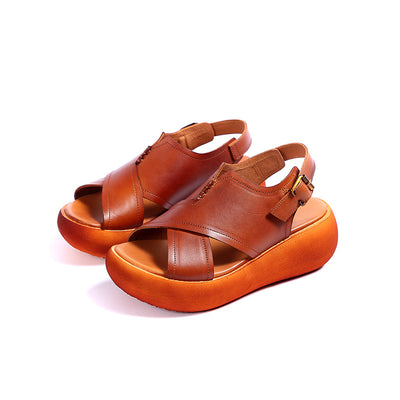 Sandalias de Cuero para Mujer Suela Gruesa Piel Vacuno Premium - Image 2