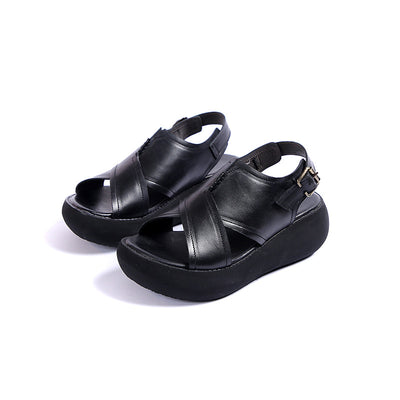 Sandalias de Cuero para Mujer Suela Gruesa Piel Vacuno Premium - Image 4