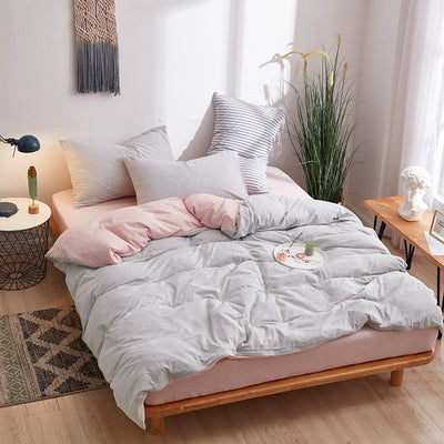 Juego de Cama Tianzhu Algodón Puro a Rayas - 4 Piezas - Image 11