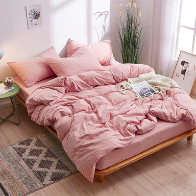 Juego de Cama Tianzhu Algodón Puro a Rayas - 4 Piezas - Image 10
