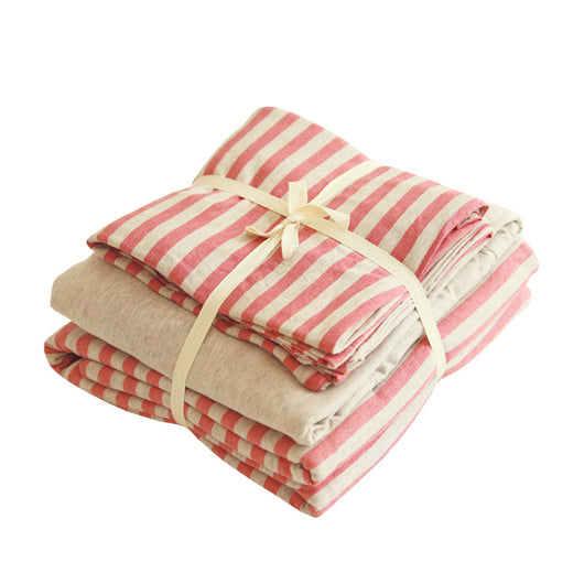 Juego de Cama Tianzhu Algodón Puro a Rayas - 4 Piezas - Image 16