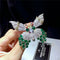 Trendy High-end Female Luxury Ins Gender Pin Accessories Retro Badge Corsage Verde butterfly