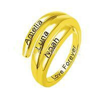 Anillo Hip Hop Personalizado Chapado en Oro Rosa con Nombre y Número Grabado - Image 3
