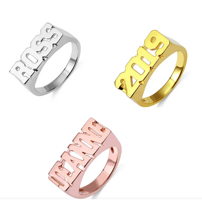 Anillo Hip Hop Personalizado Chapado en Oro Rosa con Nombre y Número Grabado - Image 10