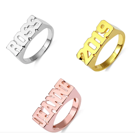 Anillo Hip Hop Personalizado Chapado en Oro Rosa con Nombre y Número Grabado - Image 10