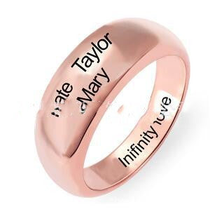 Anillo Hip Hop Personalizado Chapado en Oro Rosa con Nombre y Número Grabado - Image 4
