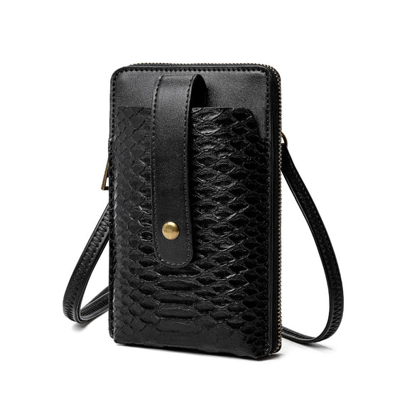 Bolso Bandolera Cuadrado Pequeño con Estampado de Serpiente - Cuero PU