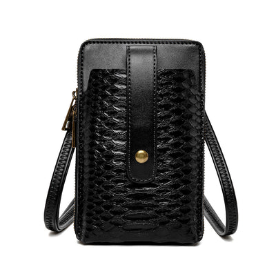 Bolso Bandolera Cuadrado Pequeño con Estampado de Serpiente - Cuero PU