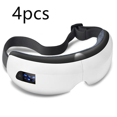 White Bluetooth music eye massager with control panel, air pressure, and hot compress functions in a gift box. - Image 15