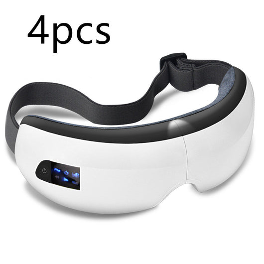 White Bluetooth music eye massager with control panel, air pressure, and hot compress functions in a gift box. - Image 15