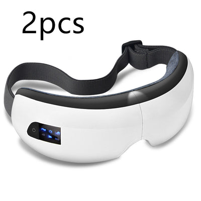 White Bluetooth music eye massager with control panel, air pressure, and hot compress functions in a gift box. - Image 18