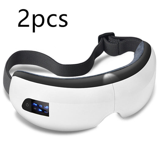 White Bluetooth music eye massager with control panel, air pressure, and hot compress functions in a gift box. - Image 18