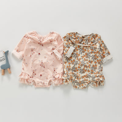 Traje de Baño Enterizo con Volantes, Mangas Largas y Abertura Frontal Floral - Image 10