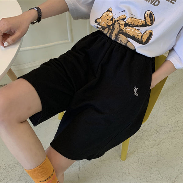 Pantalones Deportivos Casuales de Pierna Ancha con Bordados