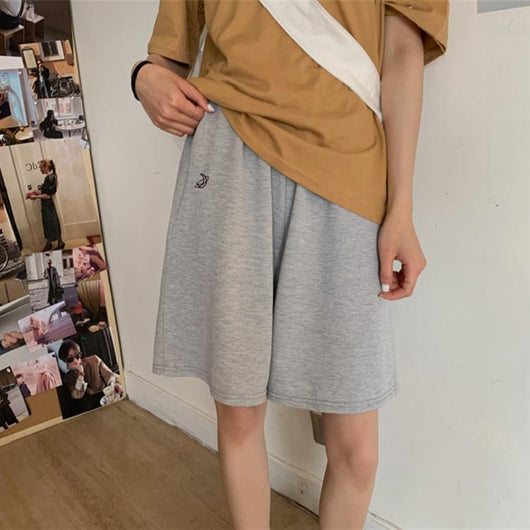 Pantalones Deportivos Casuales de Pierna Ancha con Bordados