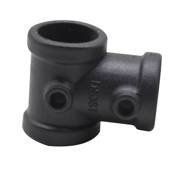 Conector Angular de Aluminio Tres Vías - Acabado Negro Mate Retro