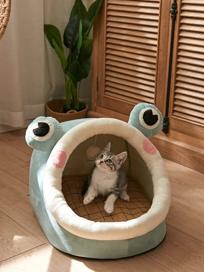 Casa Cama para Gatos Cuatro Estaciones Desmontable y Lavable