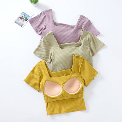 Playera Corta Cintura Alta con Escote Frontal para Mujer - Image 12