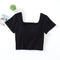 Playera Corta Cintura Alta con Escote Frontal para Mujer