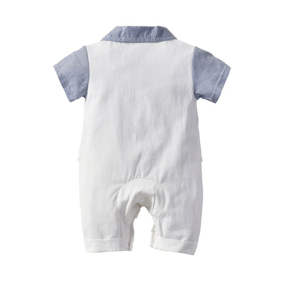 Traje Romper Caballero para Niños con Corbatín Falso Dos Piezas - Image 13