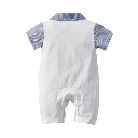 Traje Romper Caballero para Niños con Corbatín Falso Dos Piezas - Image 13