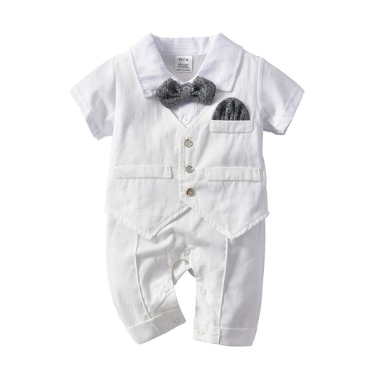 Traje Romper Caballero para Niños con Corbatín Falso Dos Piezas - Image 2