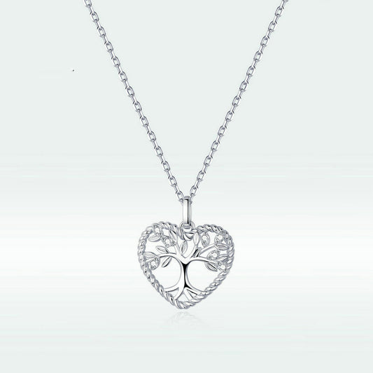Collar de Plata S925 Corazón Elegante Estilo Europeo para Niñas
