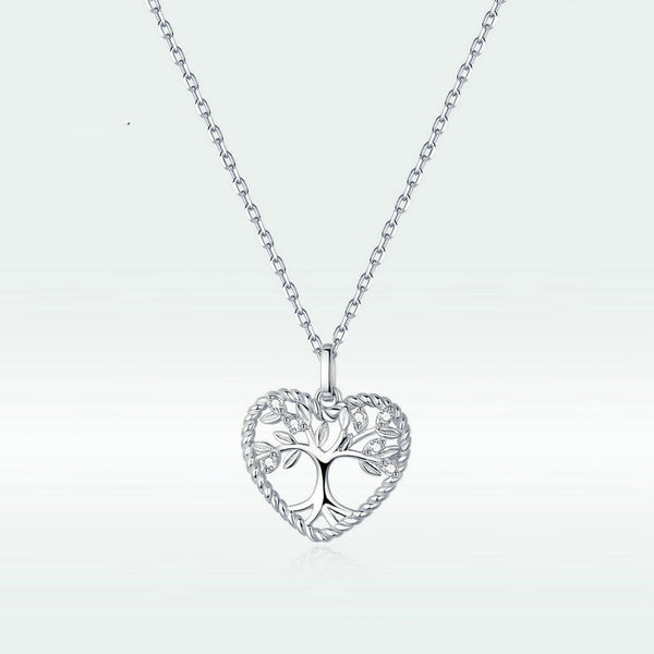 Collar de Plata S925 Corazón Elegante Estilo Europeo para Niñas