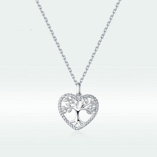 Collar de Plata S925 Corazón Elegante Estilo Europeo para Niñas