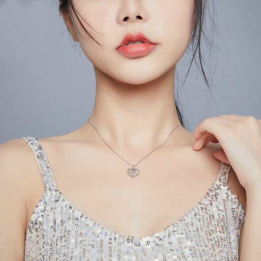Collar de Plata S925 Corazón Elegante Estilo Europeo para Niñas - Image 3