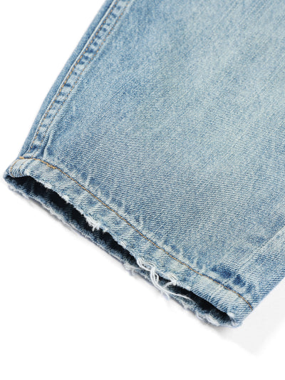 Jeans Cropped Azules Desgastados con Efecto Frayed para Hombre - Image 3
