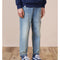 Men's Frayed Blue Cropped Jeans