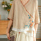 Blusa Retro con Botones Bordados
