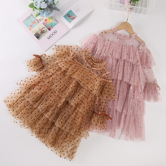 Vestido Princesa Otoño Niña con Lentejuelas y Tul Estrellas - Image 10