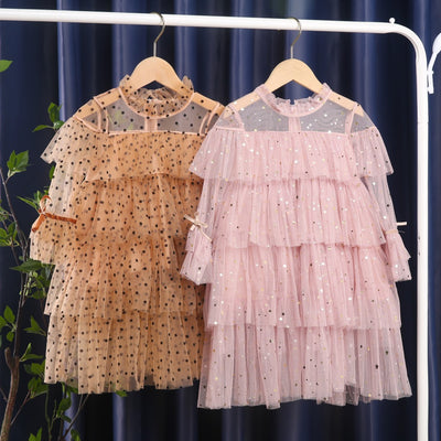 Vestido Princesa Otoño Niña con Lentejuelas y Tul Estrellas - Image 7
