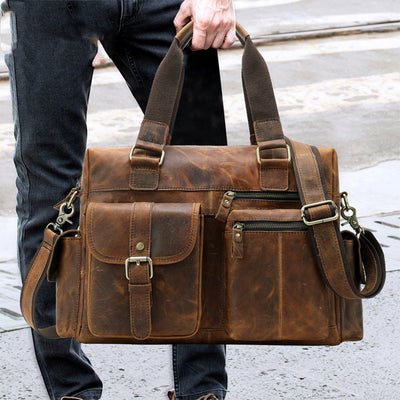 Bolsa de Cuero Premium para Viajes y Negocios - Maletín Duffel Ejecutivo