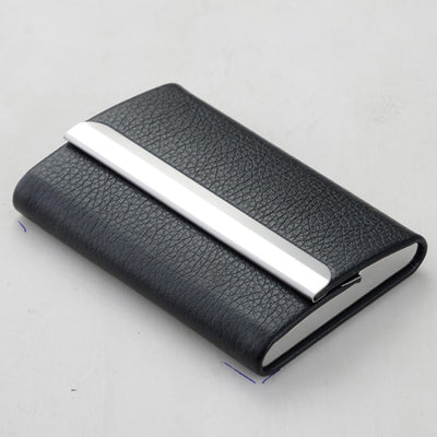 Estuche para Tarjetas de Presentación en Acero Inoxidable con Cierre Magnético de Cuero - Image 3