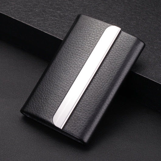Estuche para Tarjetas de Presentación en Acero Inoxidable con Cierre Magnético de Cuero - Image 4