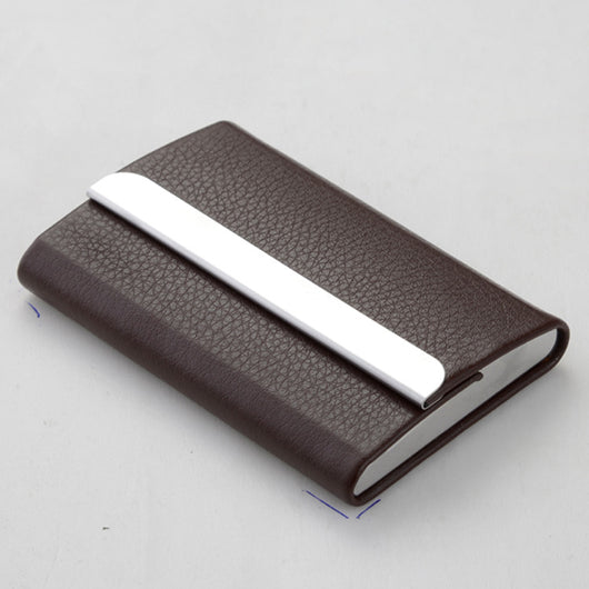 Estuche para Tarjetas de Presentación en Acero Inoxidable con Cierre Magnético de Cuero - Image 2