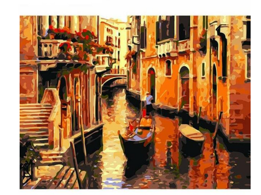 Kit de Pintura por Números - Atardecer en el Bote