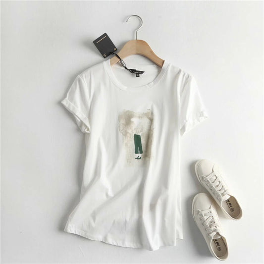 Camiseta Casual de Moda Urbana con Estampado Minimalista