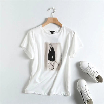 Camiseta Casual de Moda Urbana con Estampado Minimalista - Image 3